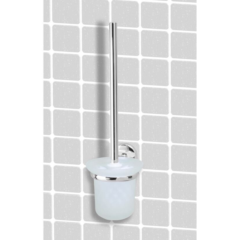 Toilettenbürste mit Halter und Glasbehälter