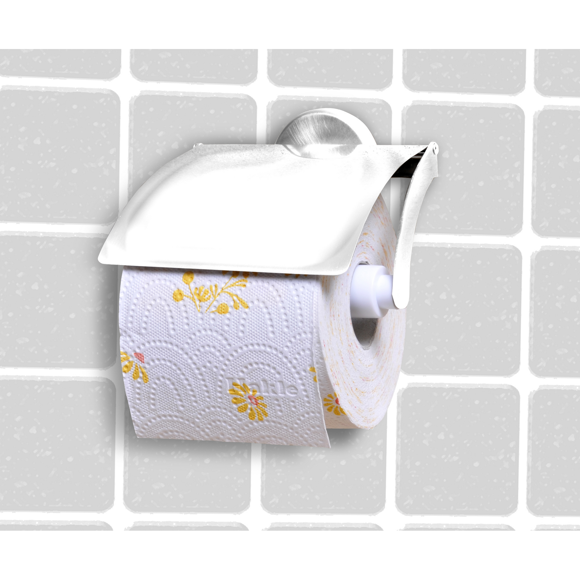 Toilettenpapierhalter mit Deckel 'Vision' wandhängend verchromt + product picture
