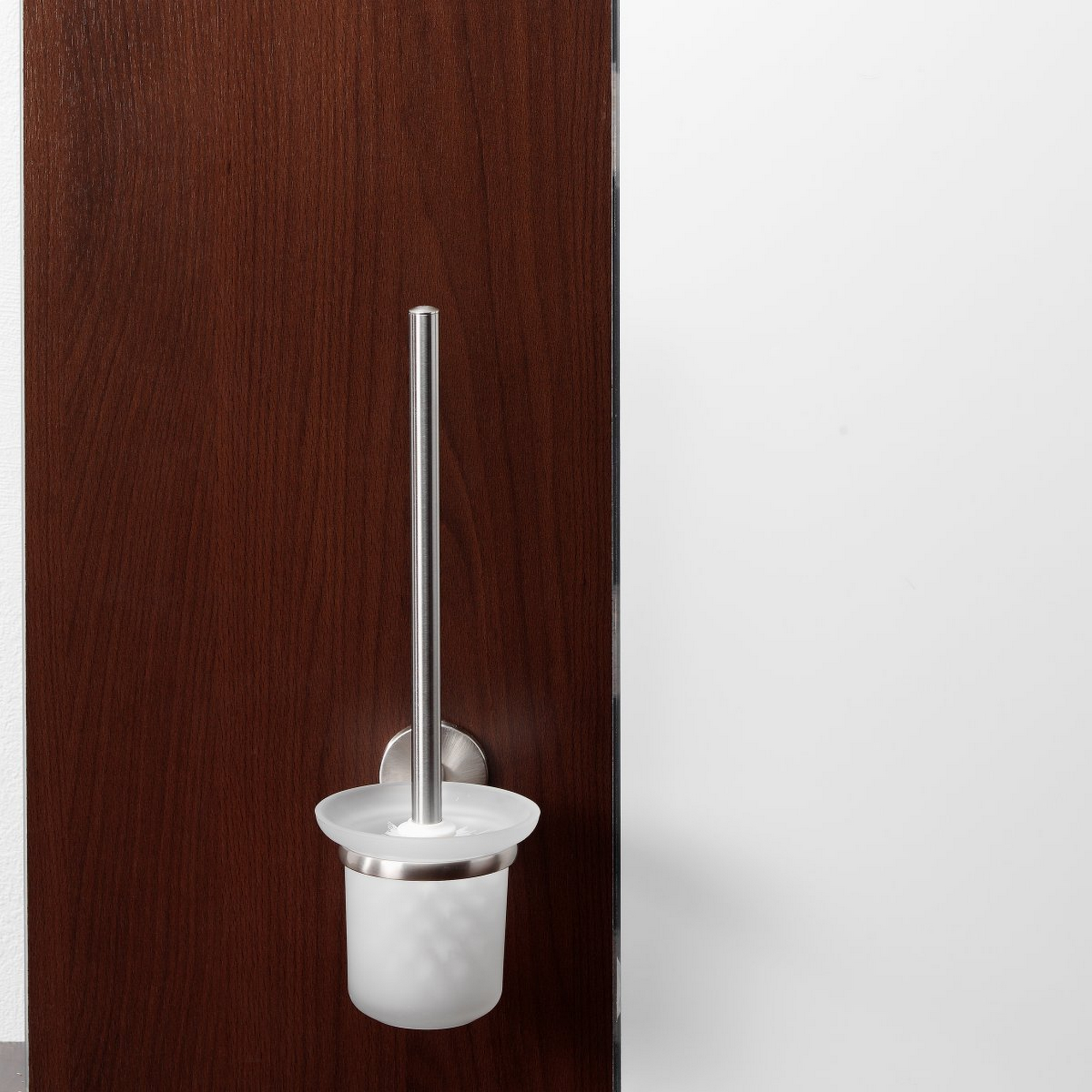 WC-Bürstengarnitur 'Fusion' wandhängend rund gebürstet/weiß + product picture