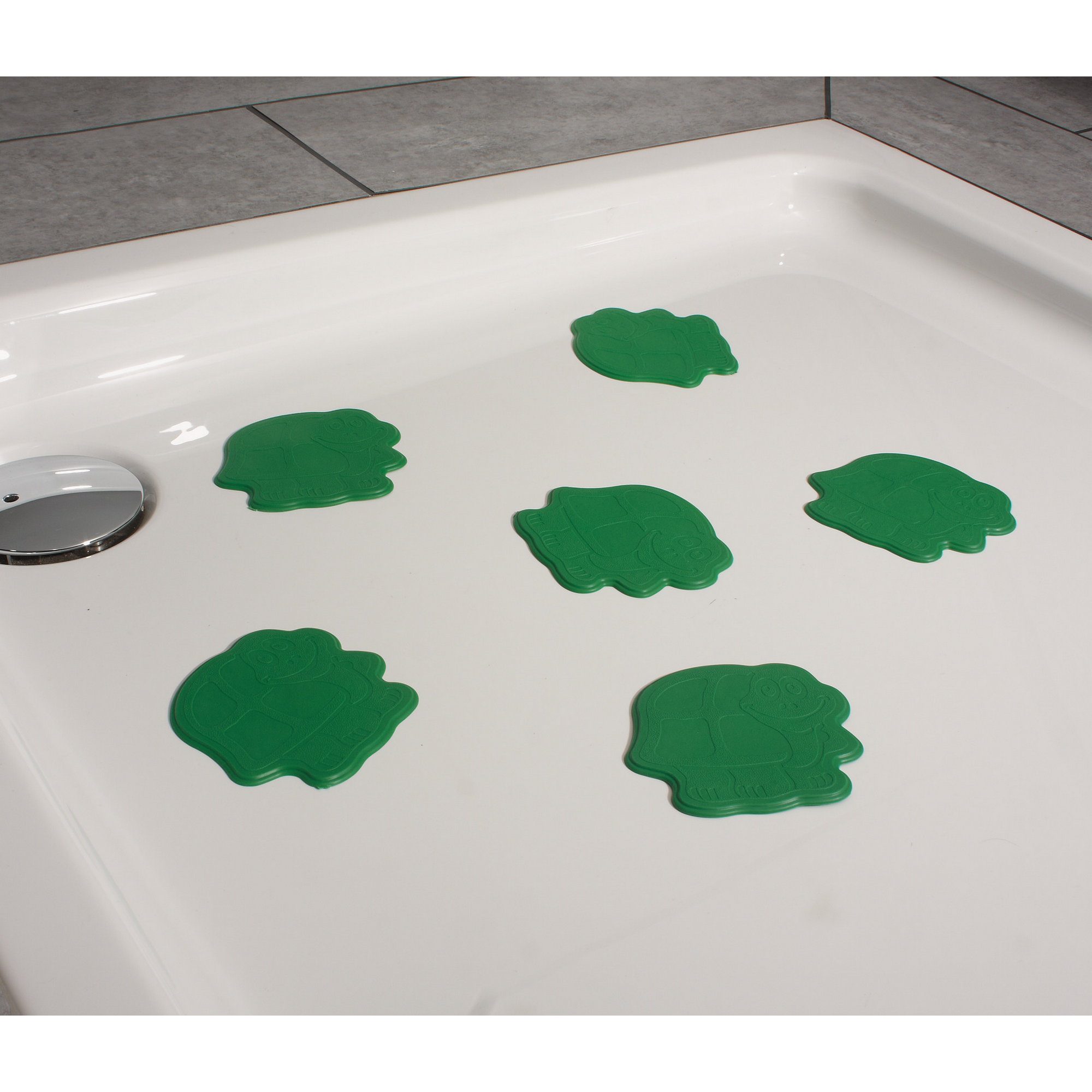 Mini-Duscheinlage 'turtle' XXS smaragd 11 x 13 cm 6 Stück + product picture