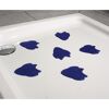 Sechs blaue rutschfeste Fische in einer Duschwanne