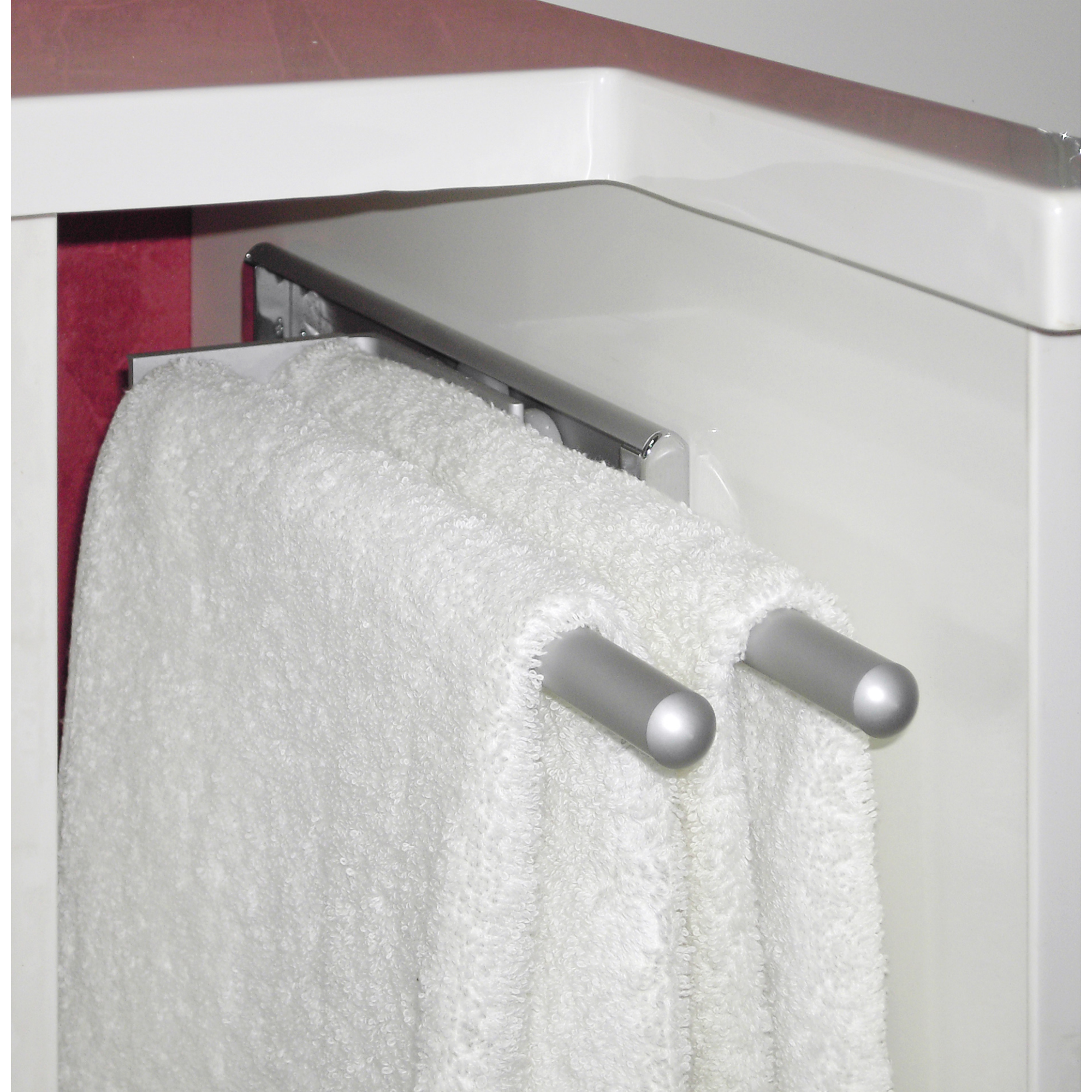 Handtuchhalter aus Aluminium, 2-armig, alufarben + product picture