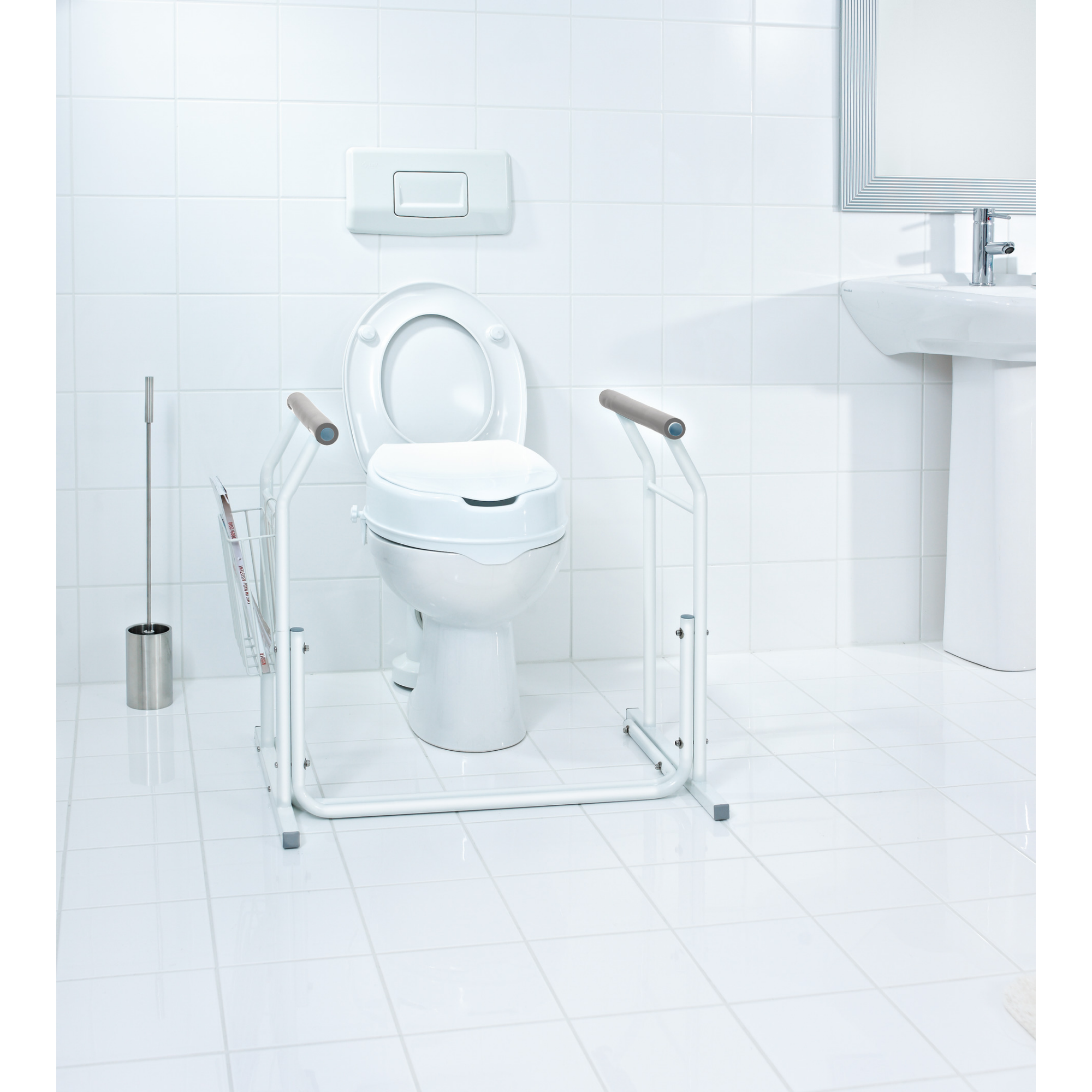 Mobile WC-Aufstehhilfe mit Ablagekorb 'Comfort' weiß, bis 100 kg + product picture