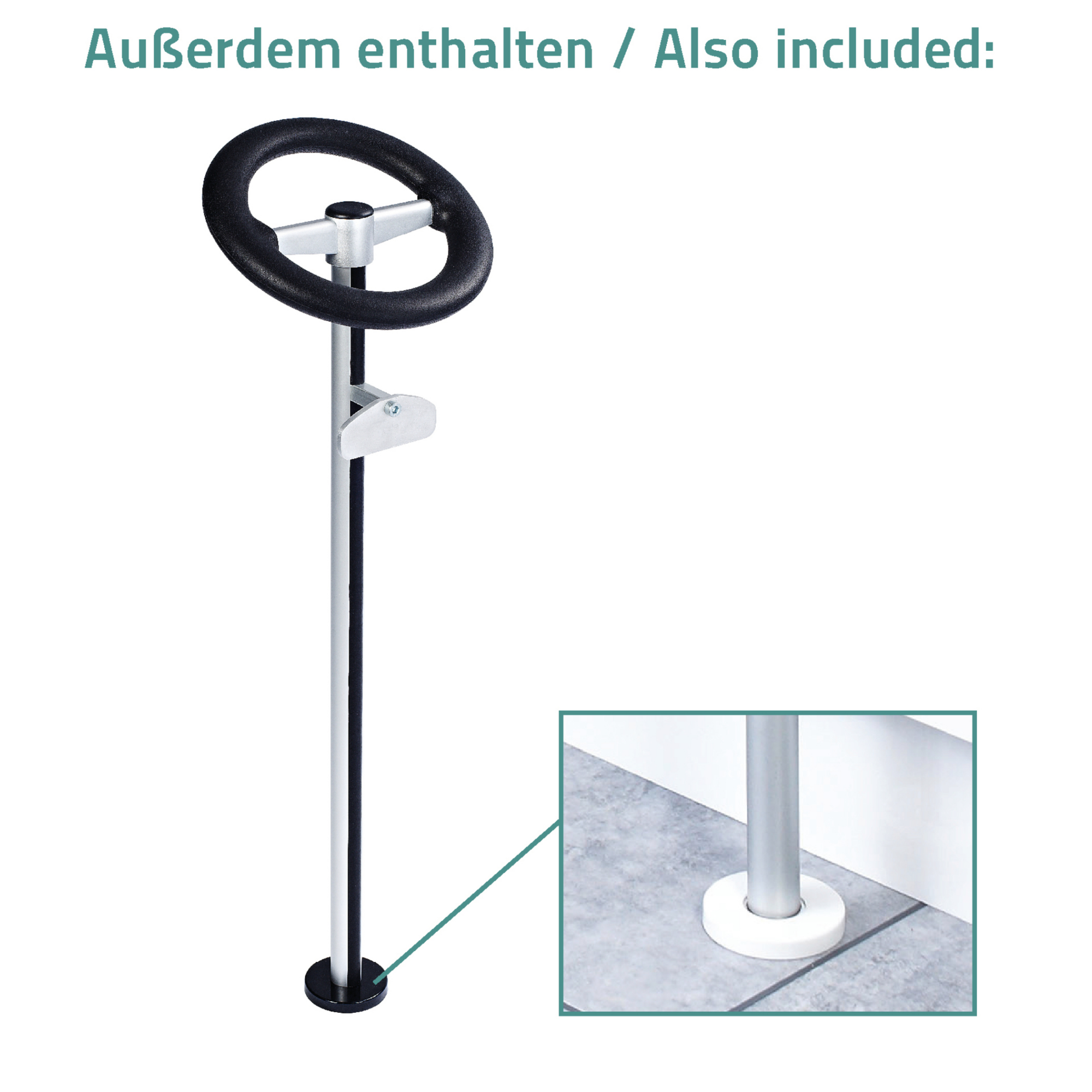 Badewannen-Einstiegshilfe 'Premium' schwarz, 81 cm, bis 150 kg + product picture