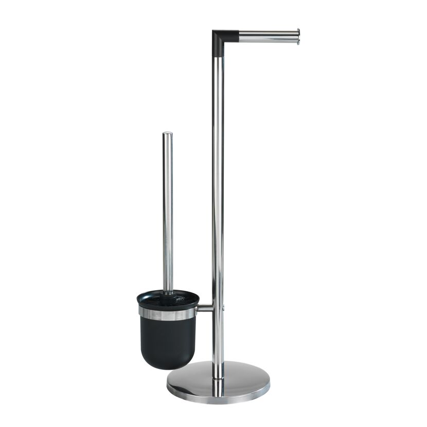 Stand-WC-Garnitur "Parus" aus Edelstahl mit Toilettenbürste und Toilettenpapierhalter