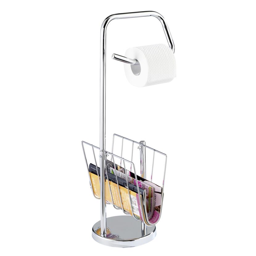 Chromfarbener WC-Rollen- und Zeitungshalter