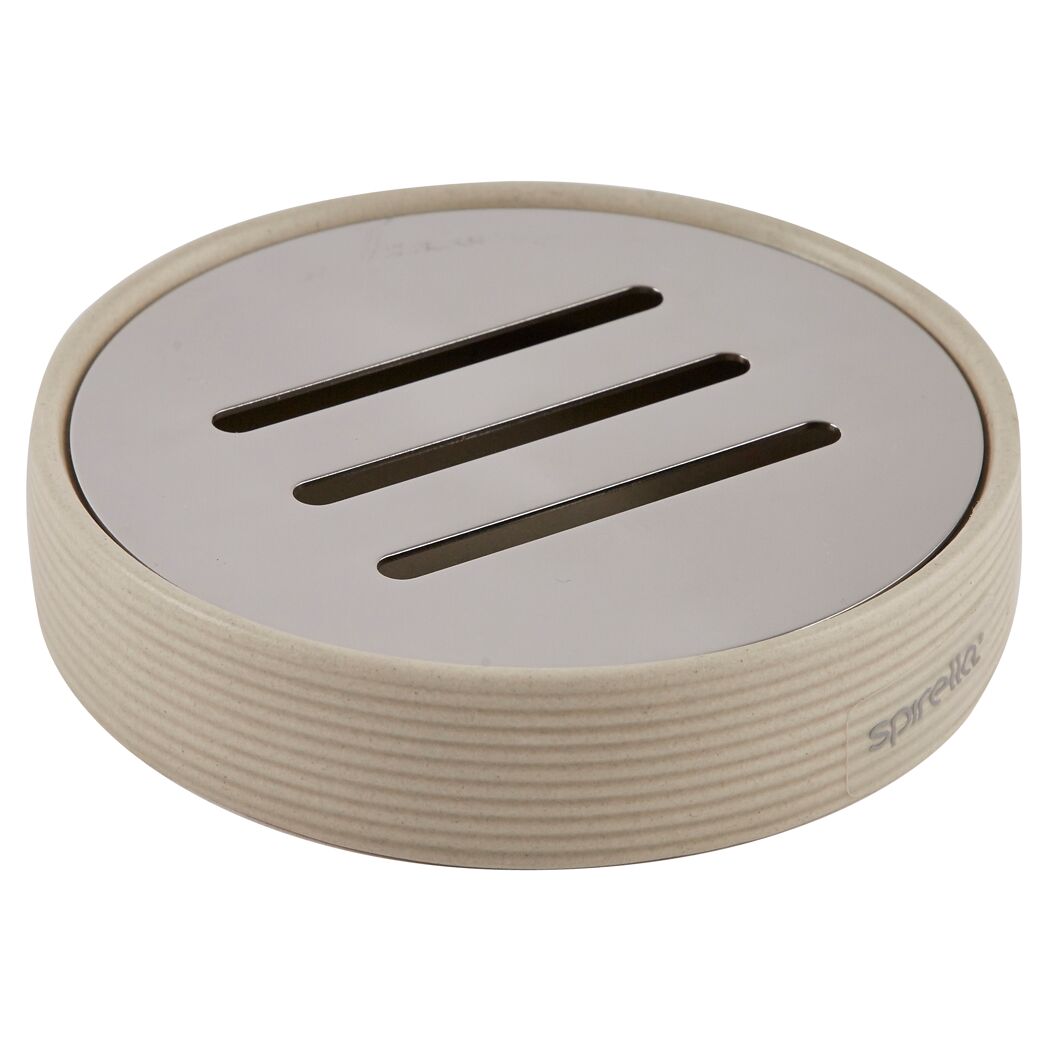 Seifenschale Tube-Ribbed Cement von Sprelke
