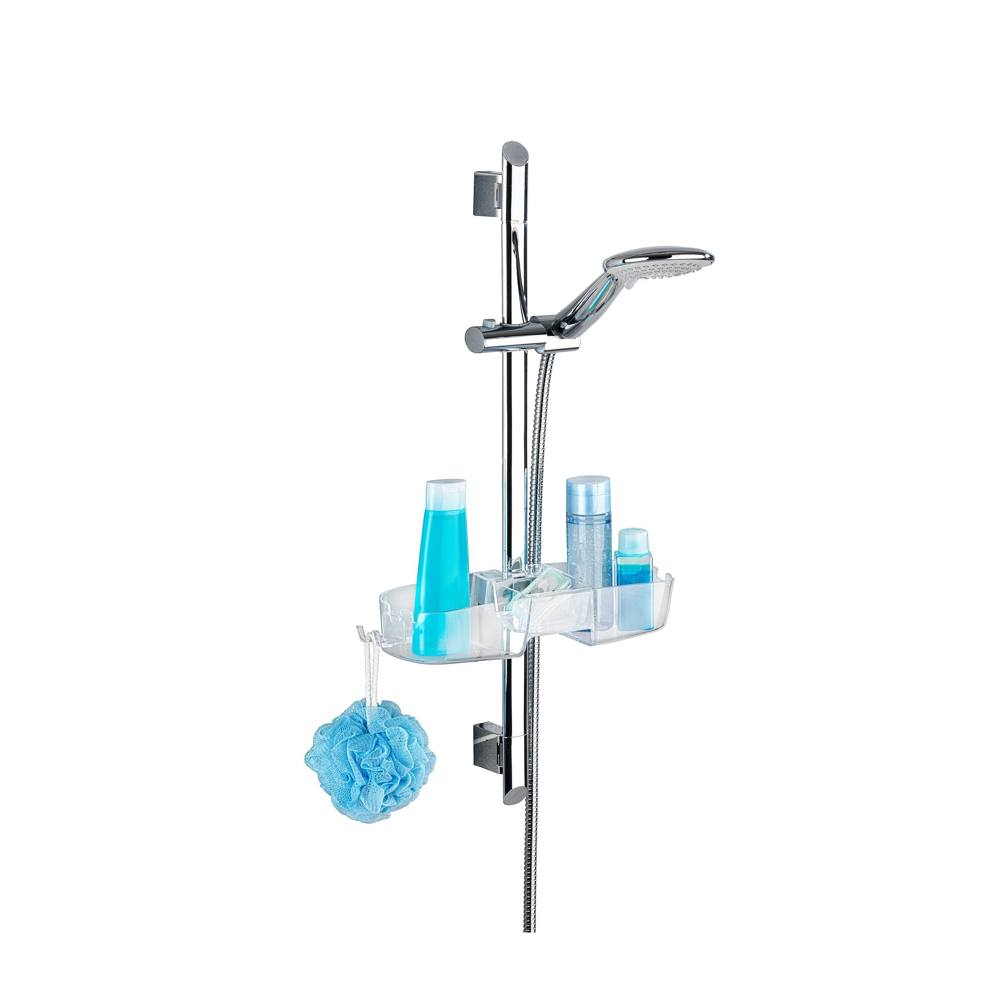 Duschstange mit Duschkopf und Caddy