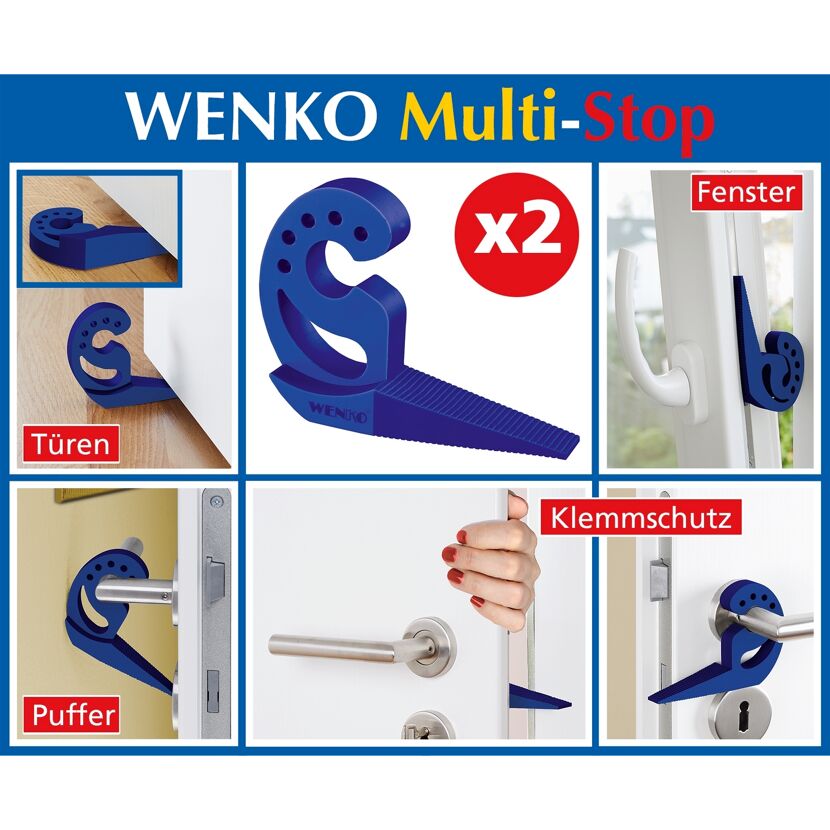 WENKO Multi-Stop Türstopper und Klemmschutz, 2 Stück