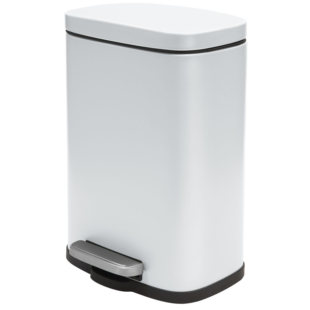 Treteimer 'Akira' Stahl matt-white 5 l
