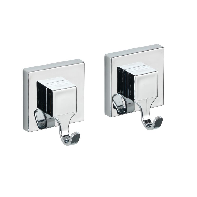 Wandhaken 'Vacuum-Loc Quadro' silbern glänzend, 2er-Set