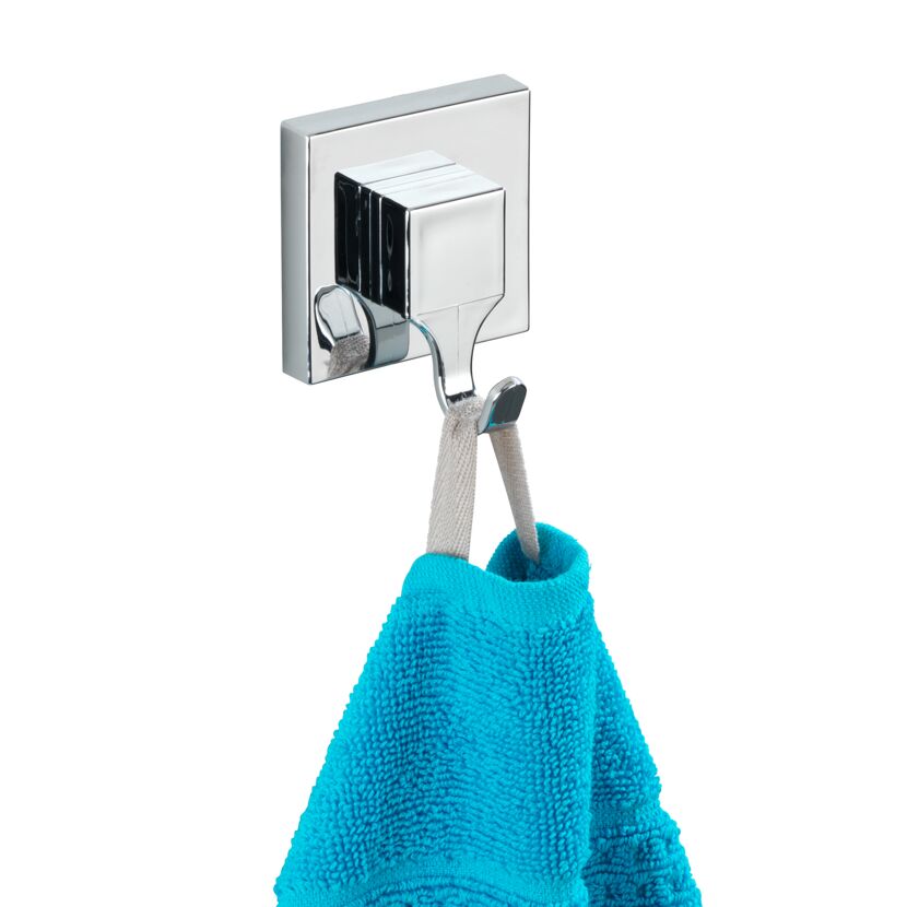 Wandhaken 'Vacuum-Loc Quadro' silbern glänzend, 2er-Set