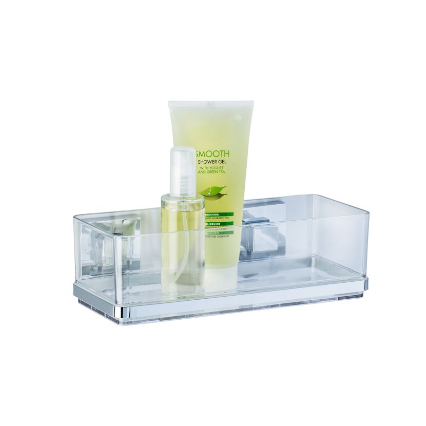 Wandablage 'Vacuum-Loc Quadro' chromfarbend 25,5 x 8,5 x 14 cm