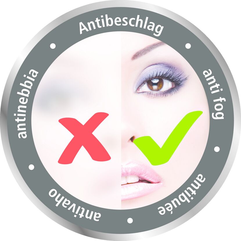 Antibeschlagspiegel 'Vacuum-Loc Quadro' verchromt 14 x 19,5 x 8 cm