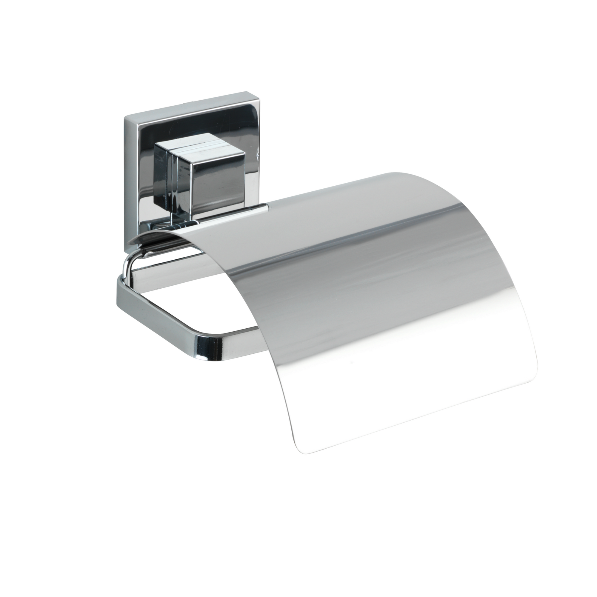Toilettenpapierhalter 'Vacuum-Loc Quadro' Edelstahl, mit Deckel + product picture