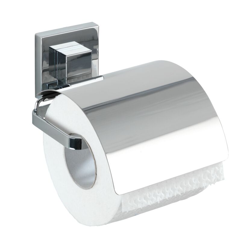 Toilettenpapierhalter 'Vacuum-Loc Quadro' Edelstahl, mit Deckel