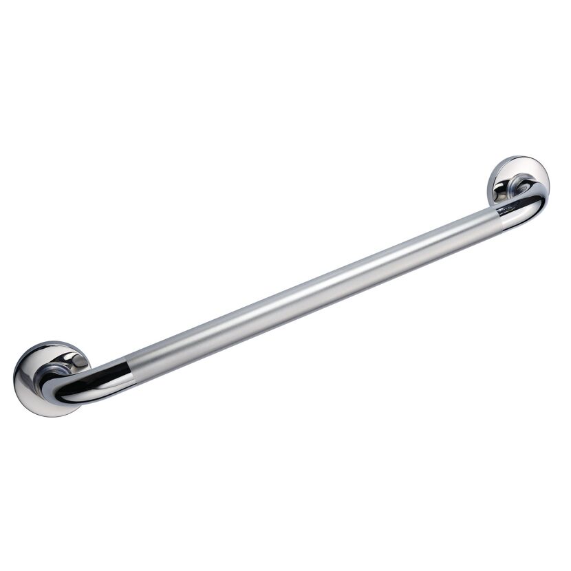 Haltegriff aus Metall an weißer Wand