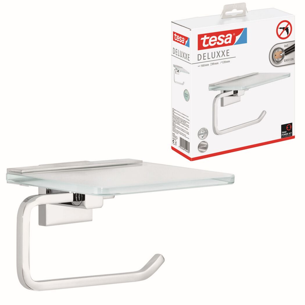 Tesa Deluxxe WC-Rollenhalter mit Ablage