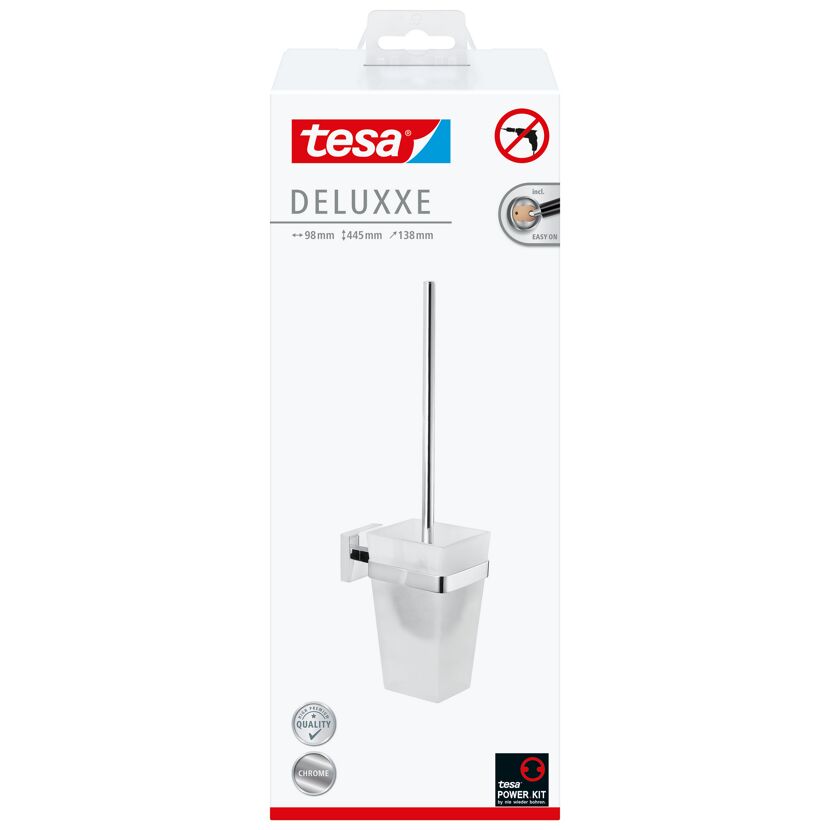 Tesa DELUXXE WC-Bürstengarnitur, chrom, in Verpackung