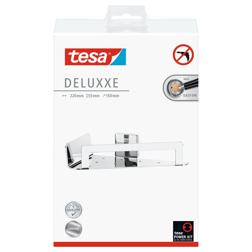 tesa DELUXXE Eckduschablage chrom