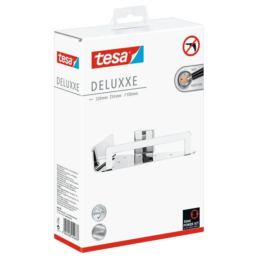 Tesa DELUXXE Eckduschablage Chrom