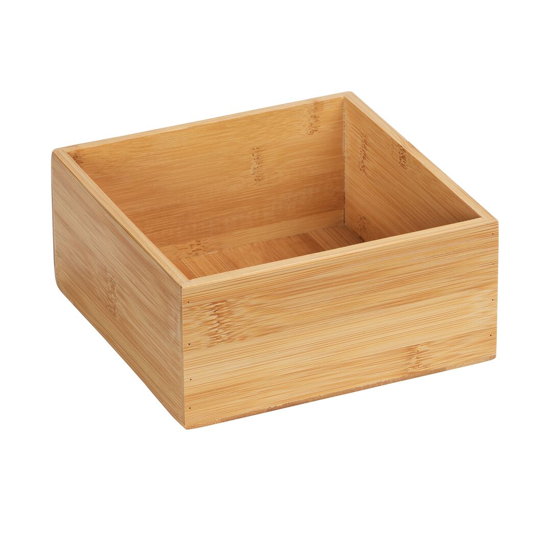 Leere quadratische Bambusbox
