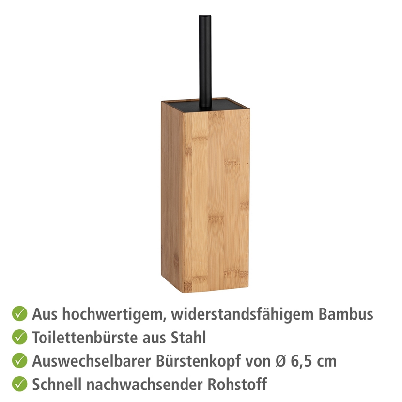 Toilettenbürste aus Bambus mit schwarzem Griff