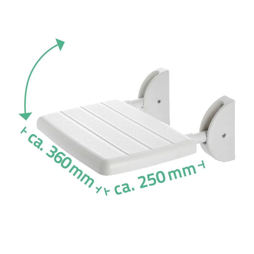 Weißer Duschklappsitz Eco