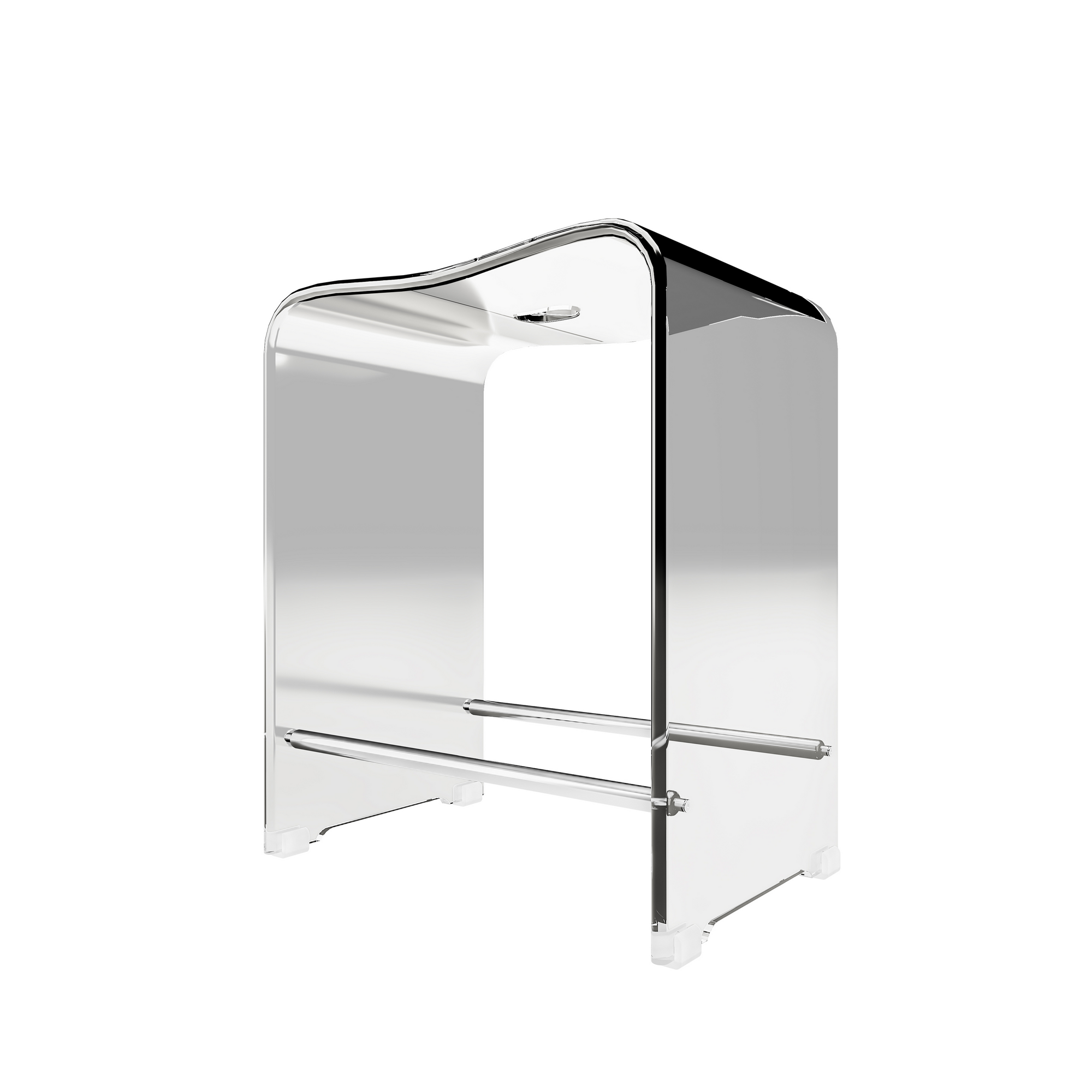 Duschsitz, Acrylglas, weiß, 39,3 x 27,5 x 47 cm, bis 130 kg + product picture
