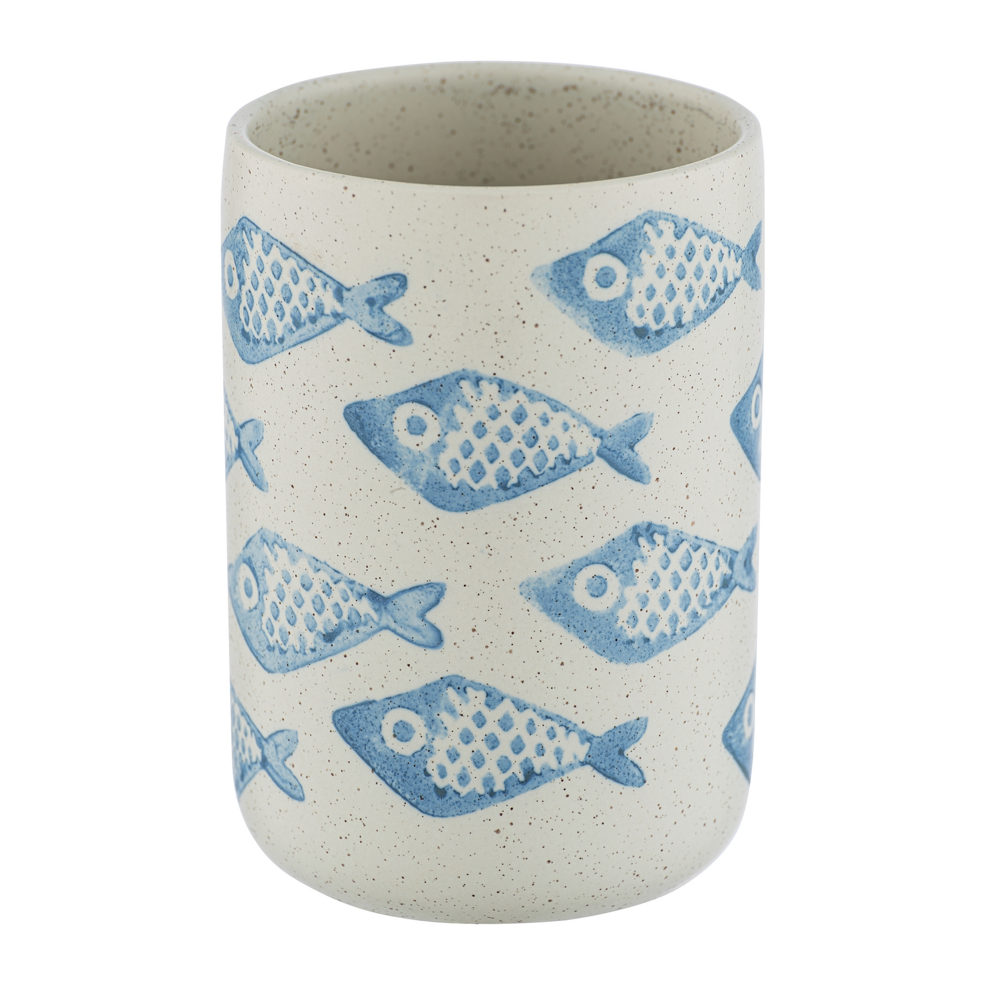 Zahnputzbecher 'Aquamarin' Keramik blau-weiß + product picture