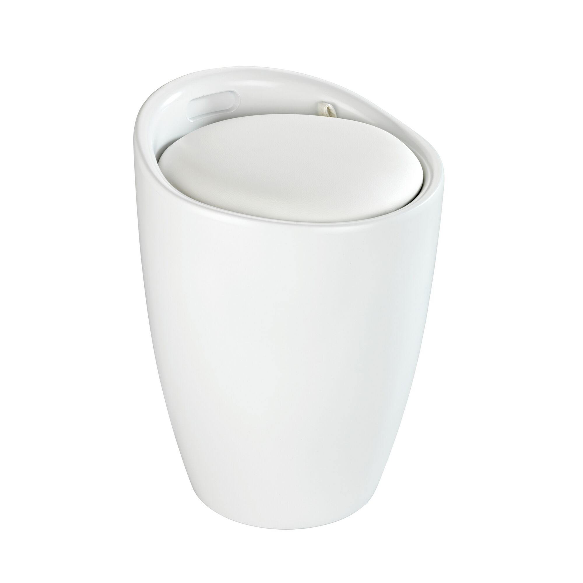 Weißer Badhocker Candy mit rundem Sitz