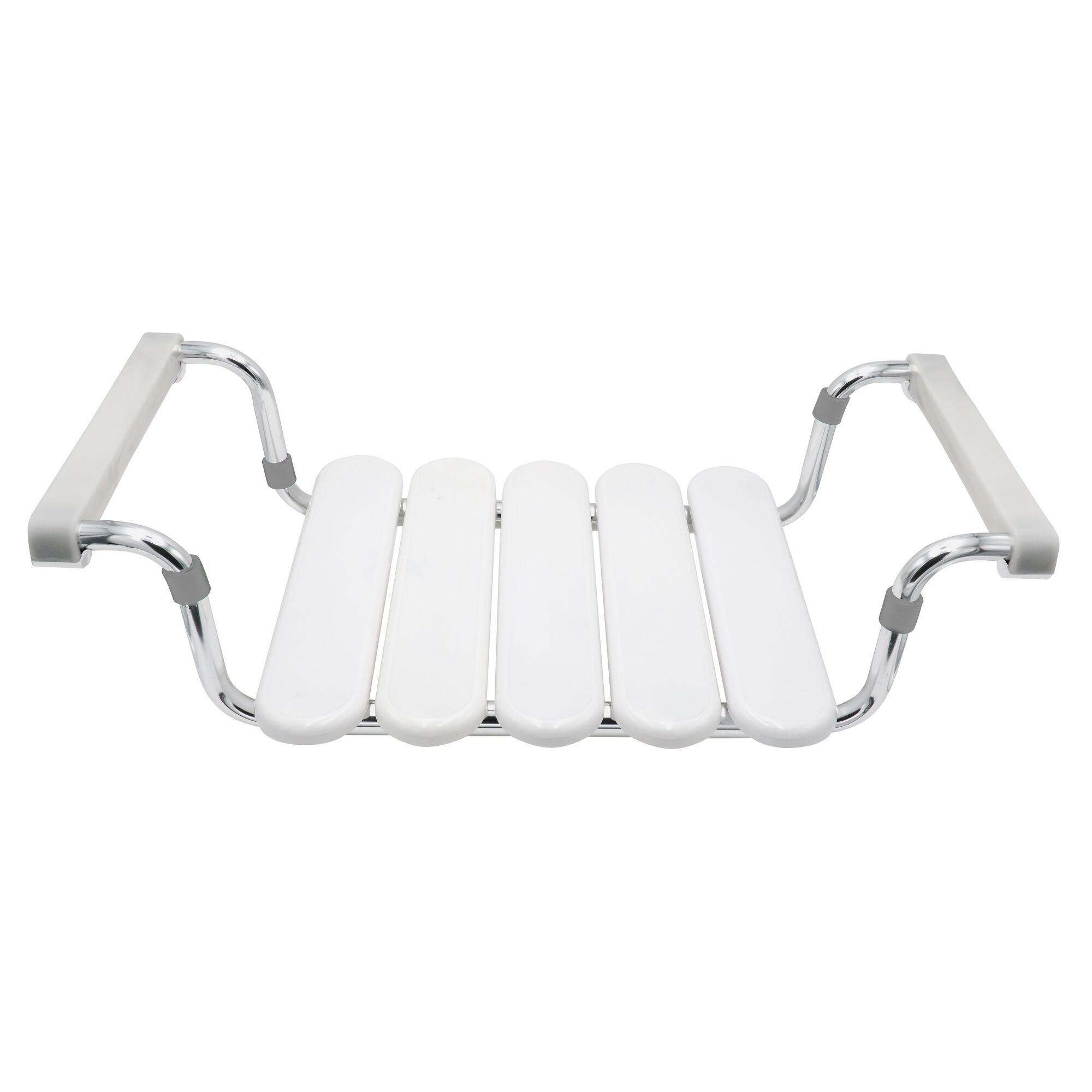 Weißer Badewannensitz Pro mit silbernem Rahmen