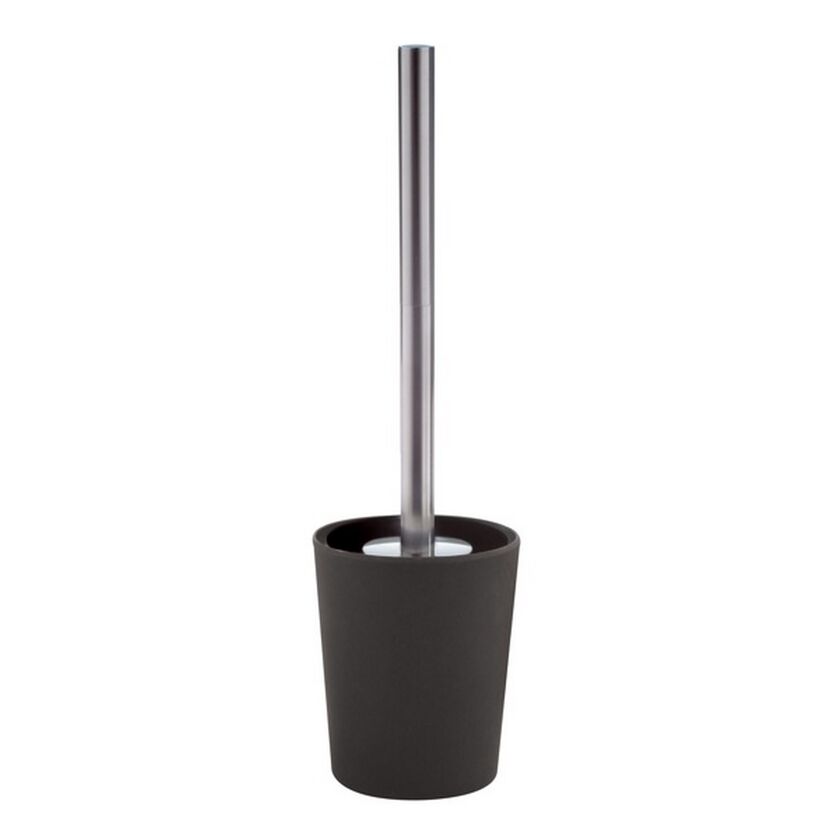 Schwarze WC-Bürste mit silbernem Griff