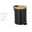 Treteimer 'Tortona' Easy Close schwarz matt 3 l