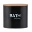Schwarze Badbox "BATH" mit Bambusdeckel