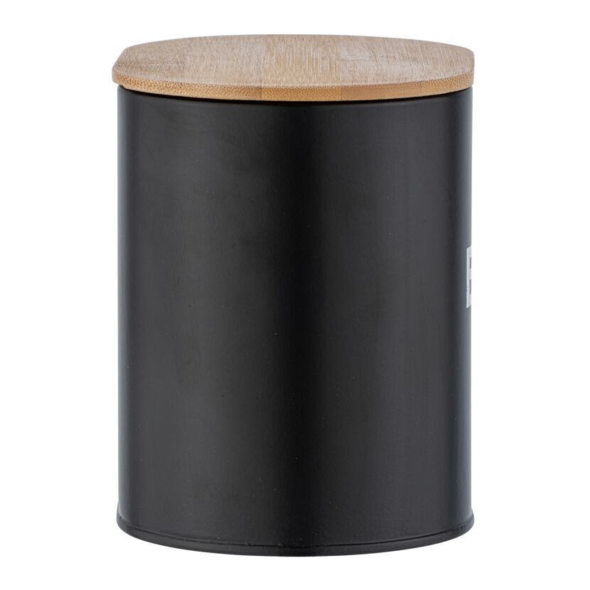Schwarze Badbox mit Holzdeckel