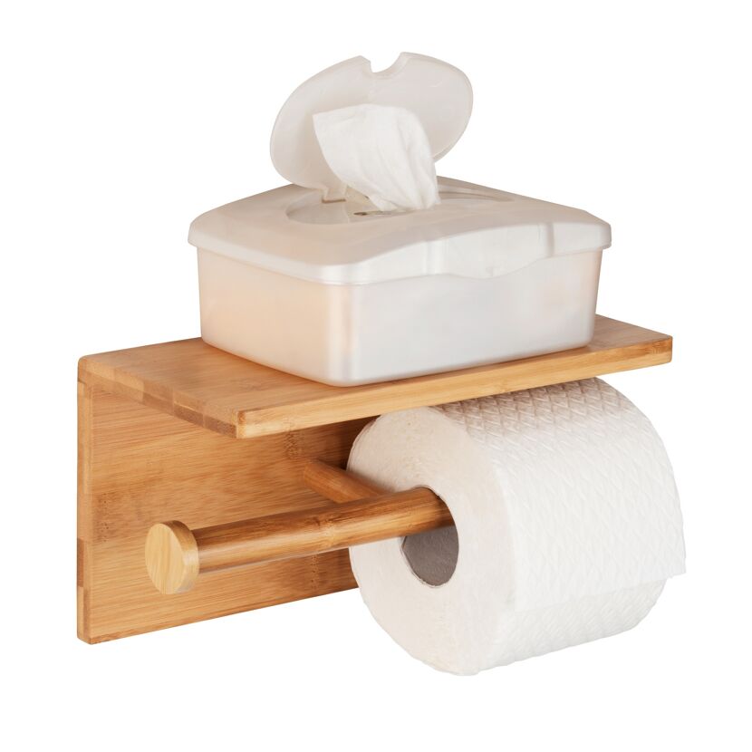 Bambus Toilettenpapierhalter mit Feuchttuchbox