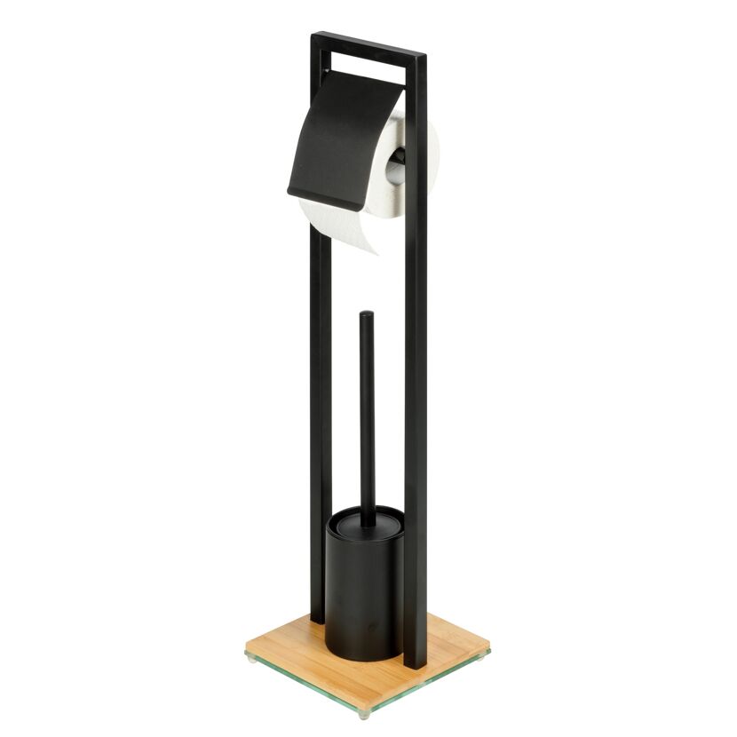Stand-WC-Garnitur mit Toilettenbürste und Toilettenpapierhalter