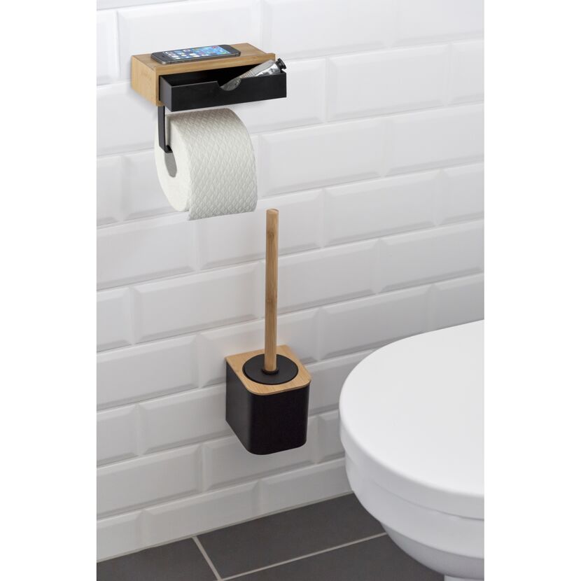 Toilettenpapierhalter mit Ablage und Toilettenbürste