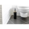 Schwarze WC-Garnitur Rotello mit Holzdeckel