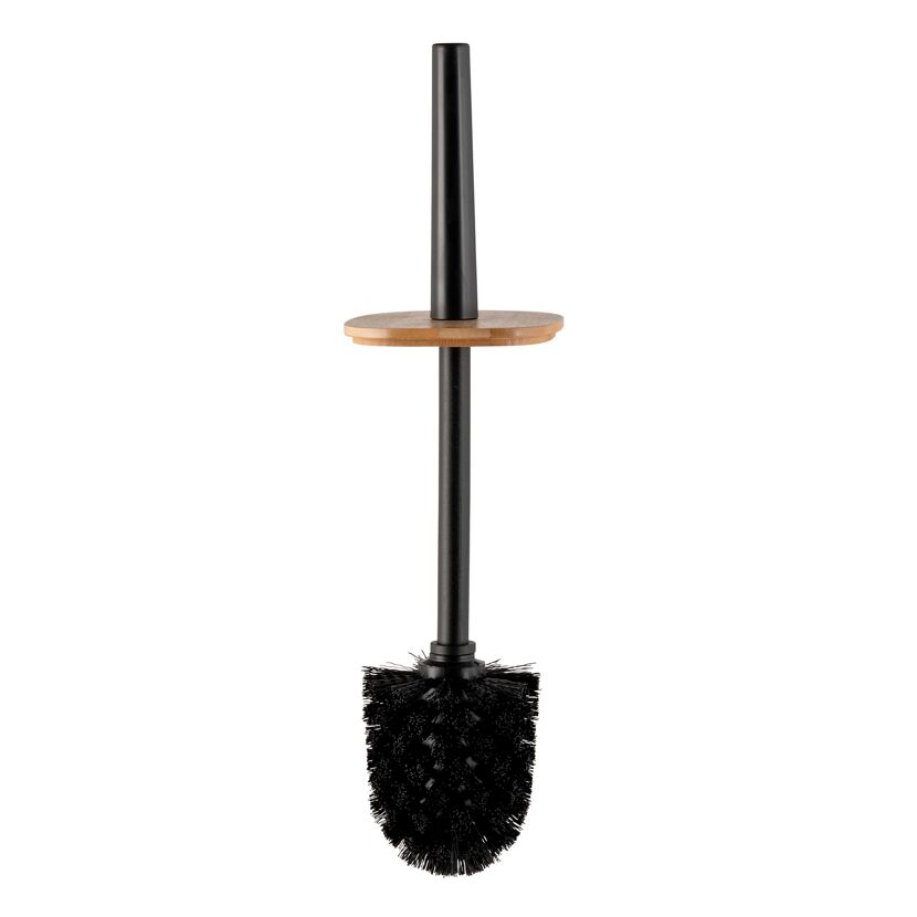 Schwarze WC-Bürste mit Bambusgriff