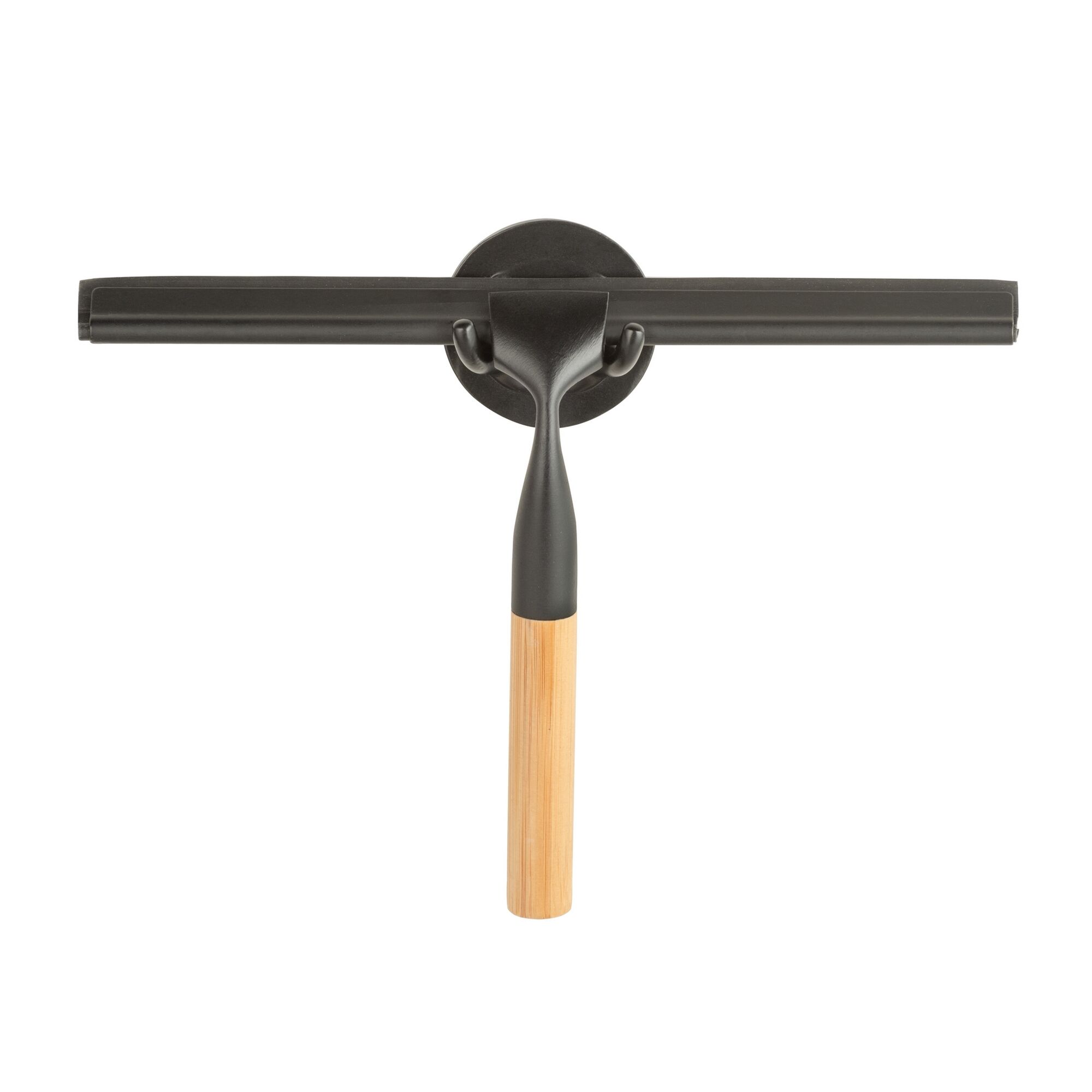 Duschabzieher mit Bambusgriff und Saugnapfhalterung