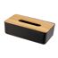 Schwarze Kosmetiktuchbox mit Bambusdeckel