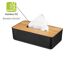 Schwarze Kosmetiktuchbox mit Bambusdeckel