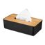 Schwarze Kosmetiktuchbox mit Holzdeckel