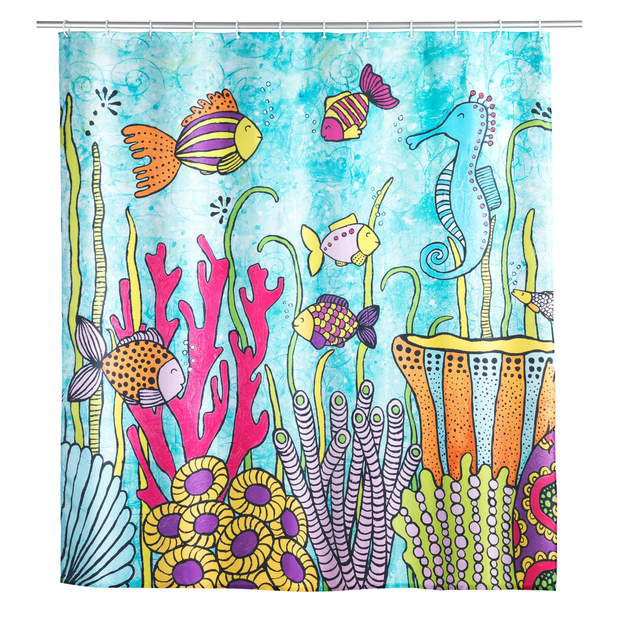 Duschvorhang 'Rollin'Art Ocean Life' Textil mehrfarbig 180 x 200 cm + product picture