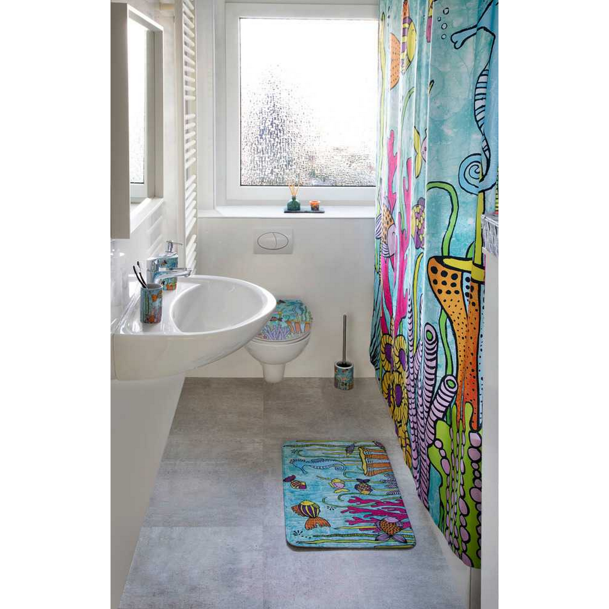 Duschvorhang 'Rollin'Art Ocean Life' Textil mehrfarbig 180 x 200 cm + product picture