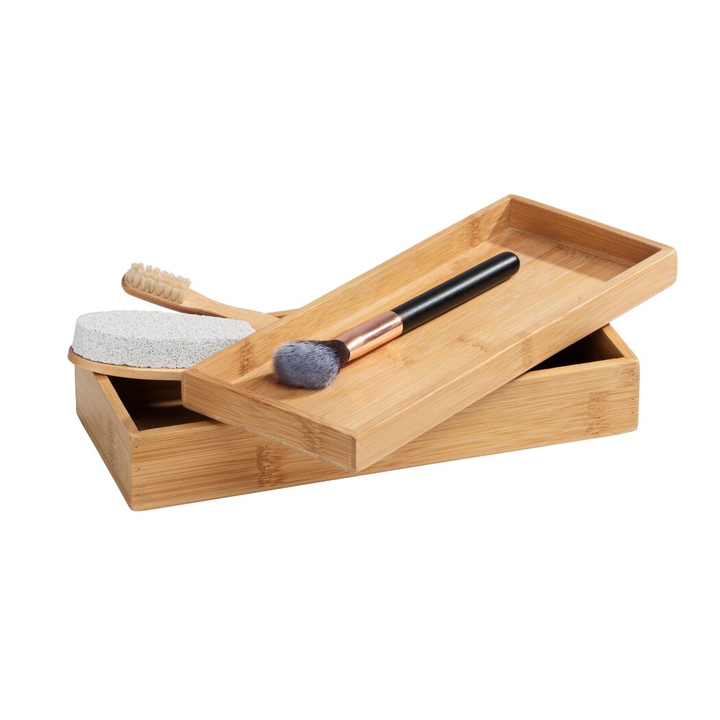 Bambus Badbox mit Pinsel, Bimsstein und Bürste