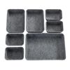 Sieben graue Filz-Organizer