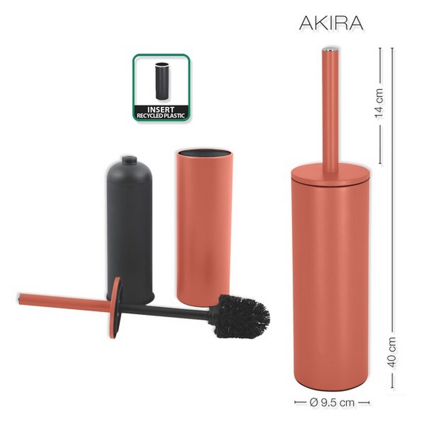 AKIRA WC-Bürste terracotta mit Einsatz aus recyceltem Plastik